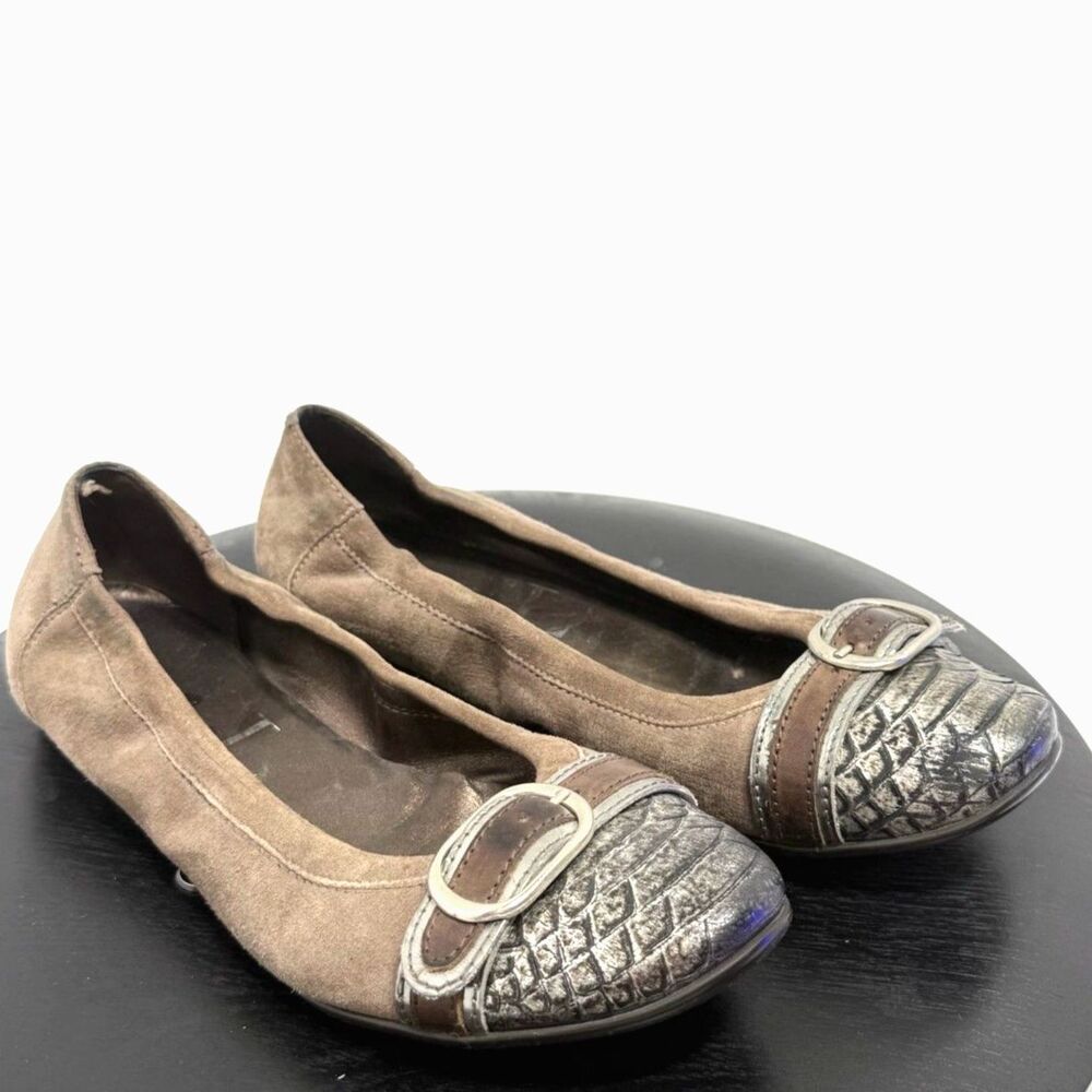 AGL	Monika cap toe ballet flat snake leather buckle - Picture 3 of 8